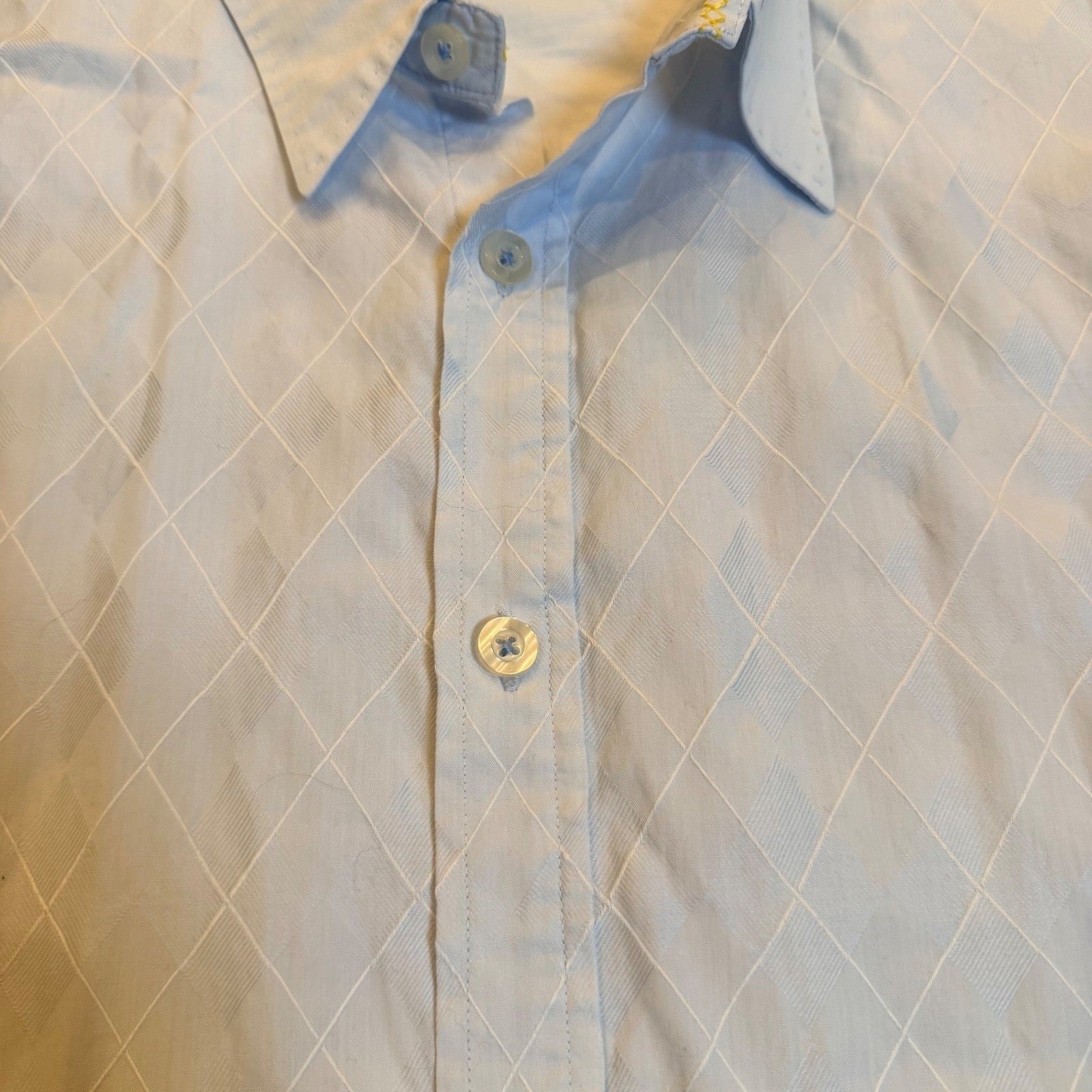 Tommy Bahama Short Sleeve Diamond Jacquard Blue XL 101-TD32993 Beach Spring