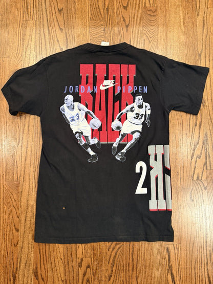 Vintage 90s Nike Jordan Pippen Back 2 Back T-Shirt XL | Single Stitch | Black
