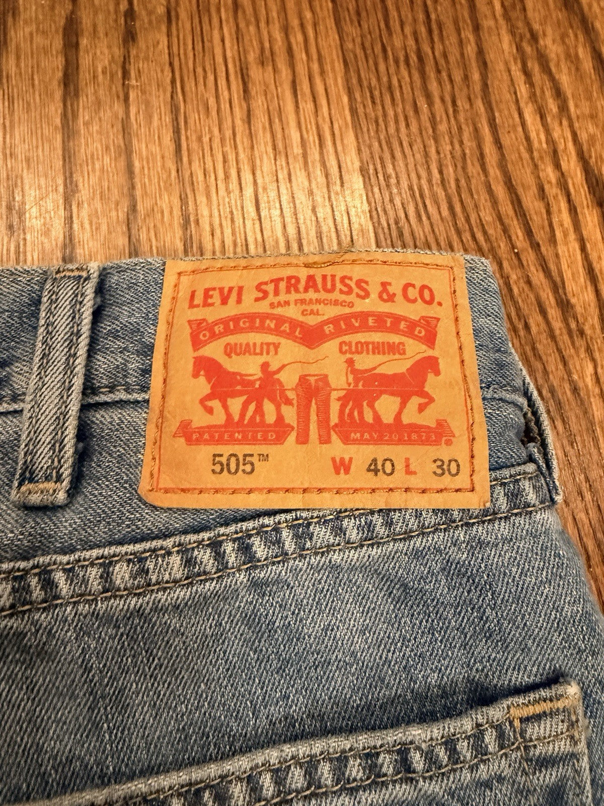 Levis 505 Jeans Mens 40x30 Whiskered Denim Y2K
