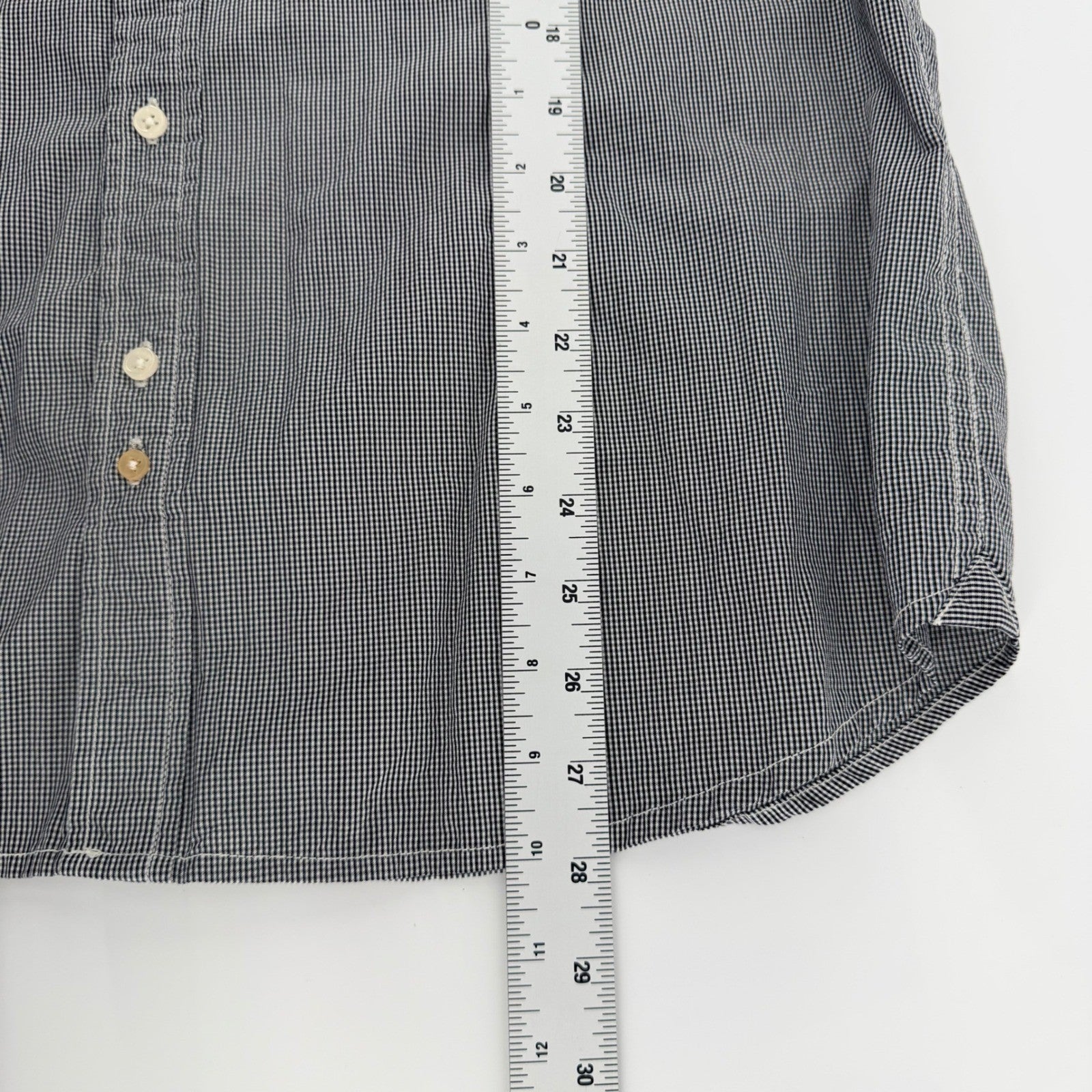 Scotch & Soda Micro Gingham Button Down Shirt Slim Fit Black White Large Mens