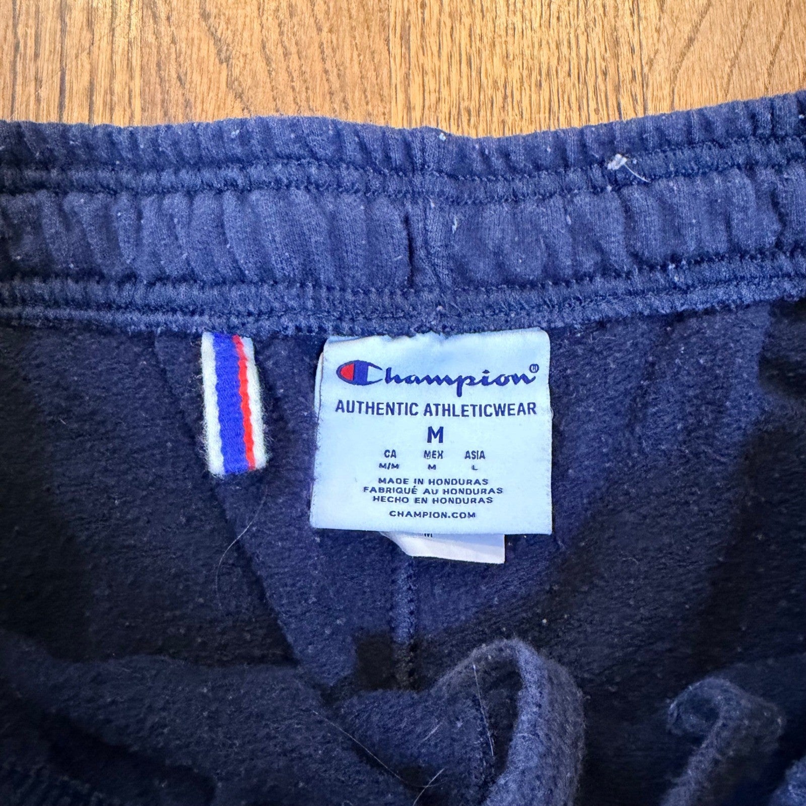 Champion Authentic Athleticwear Fleece Cargo Shorts Navy Blue Medium 90s Y2K