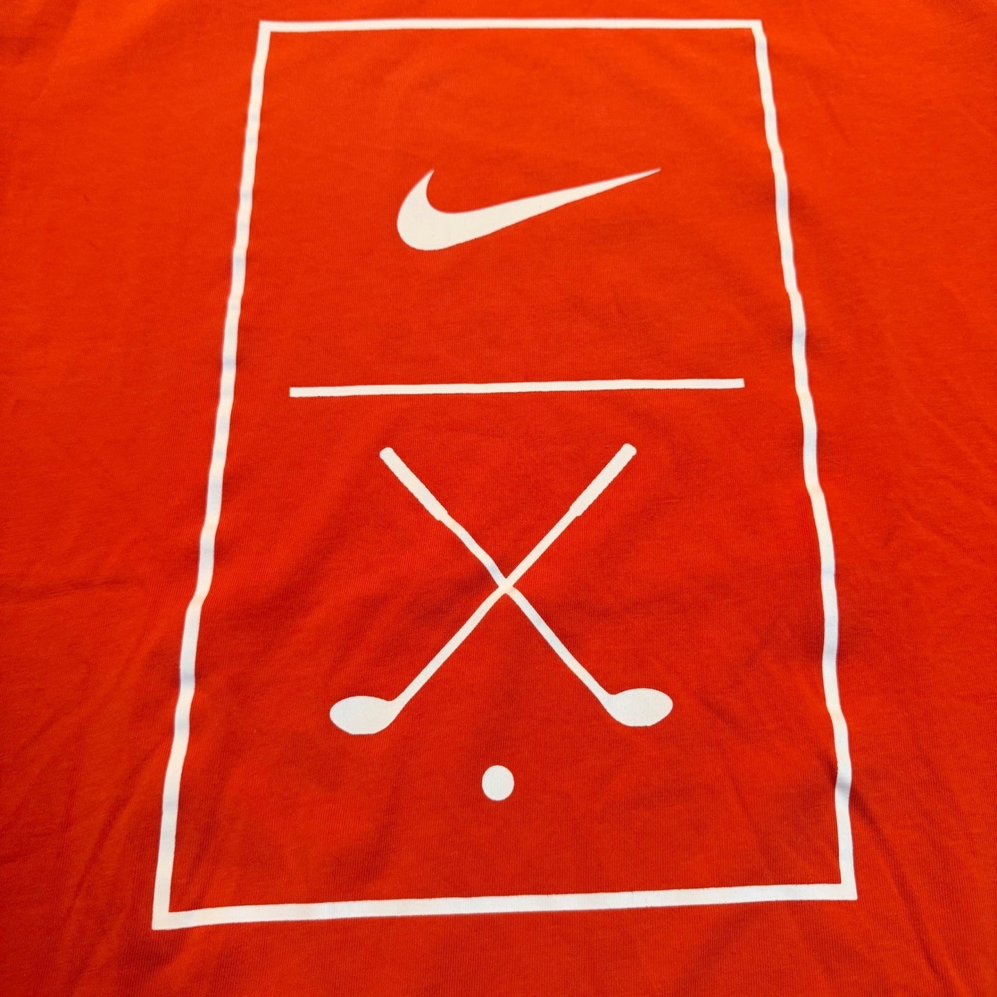 Nike Golf Modern Fit Dri-FIT Graphic T-Shirt Orange Large Crossed Clubs