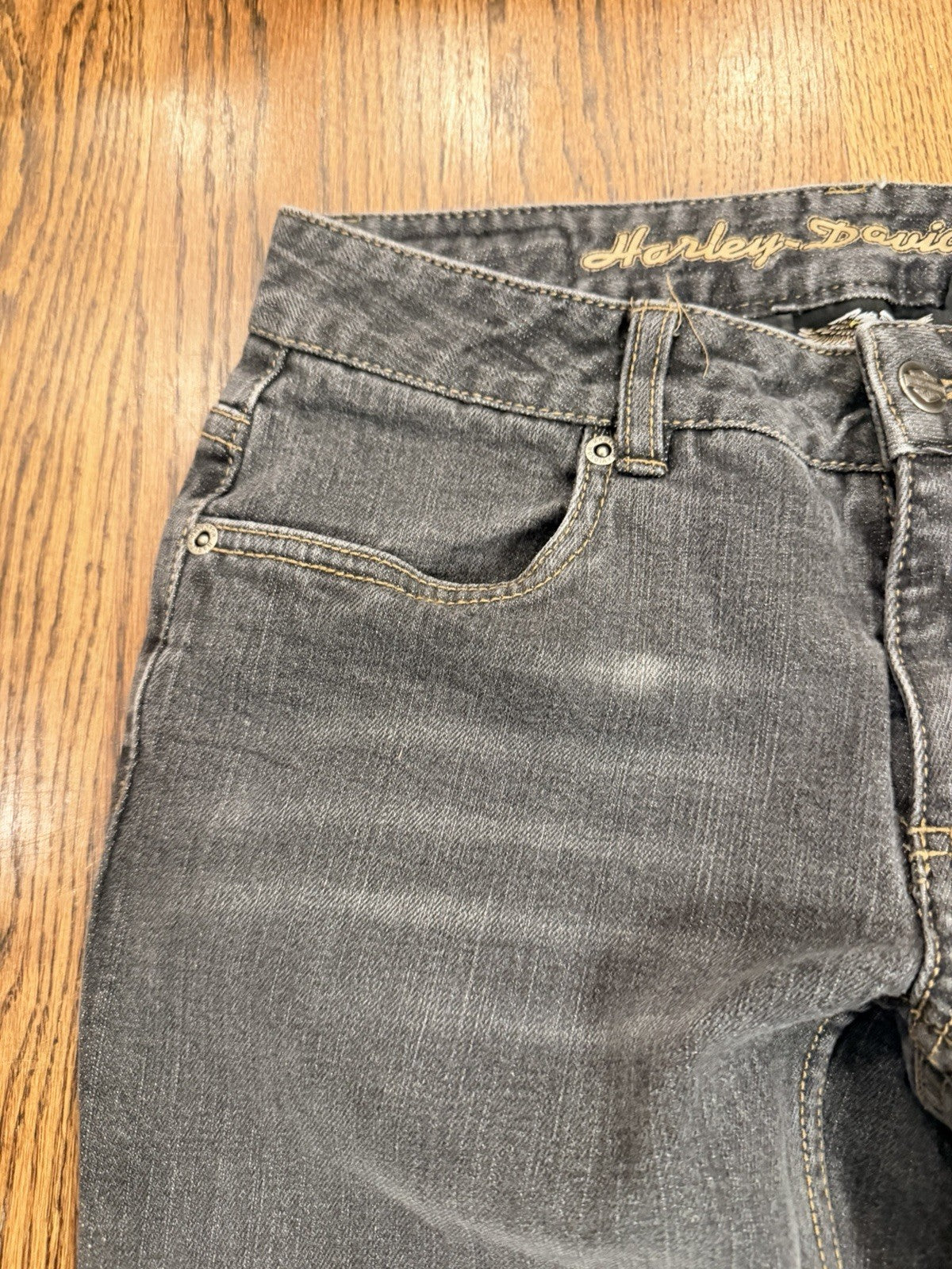 Harley-Davidson Women's Jeans Black Size 4 Long Stretch Bootcut
