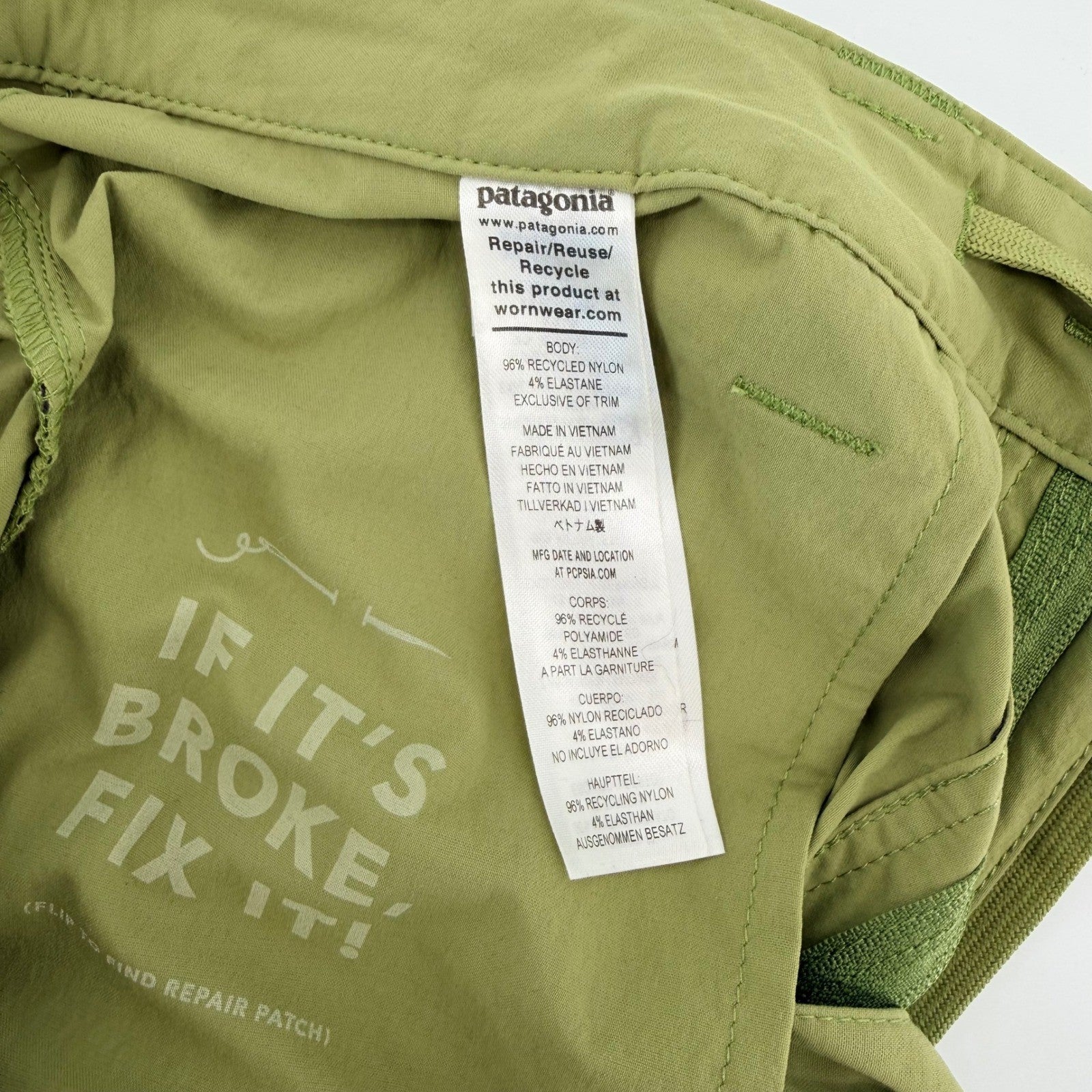 Patagonia Quandary Hiking Pants 40+ UPF Slim Straight 30x30 Bud Green