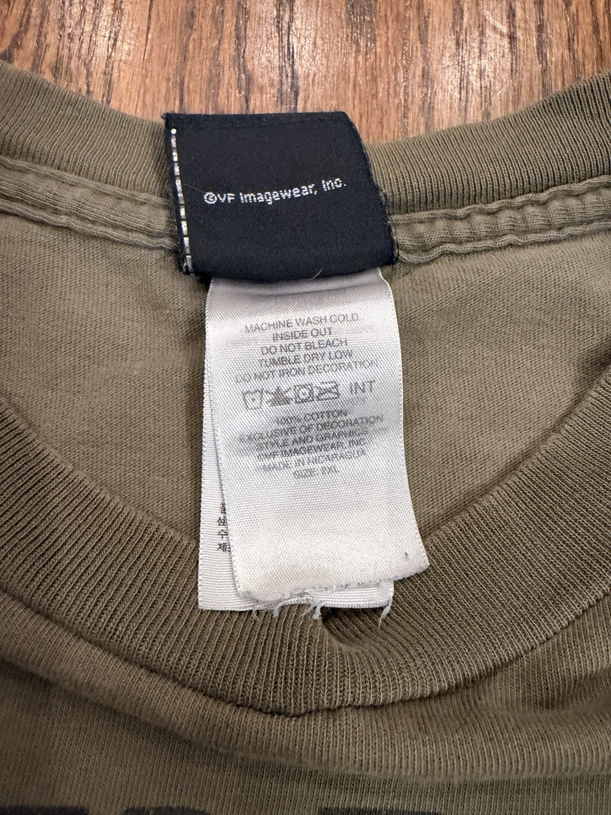 Vintage Harley Davidson Seattle Shirt 2XL Military Green Distressed