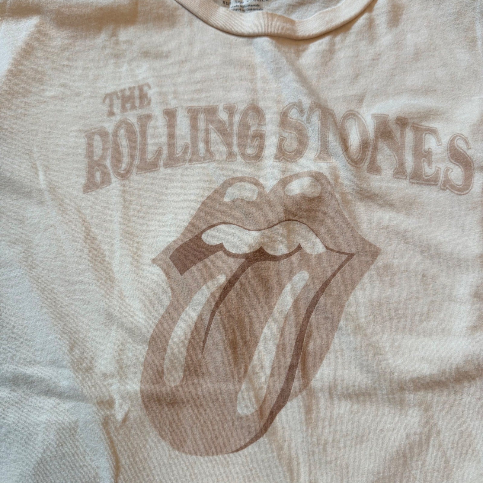 American Eagle Rolling Stones Graphic T-Shirt Band Tee XS/S Cream