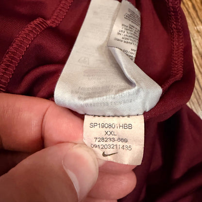 Nike Dri-FIT Athletic Basketball Shorts 728233-669 XXL Maroon Burgundy Men's
