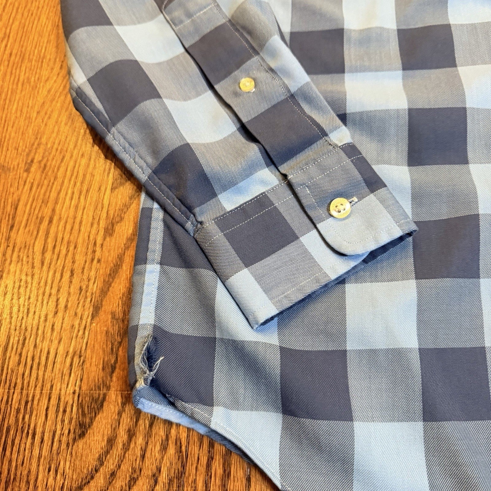 Vineyard Vines Performance Tucker Shirt Blue Buffalo Check Plaid Small 1W1954