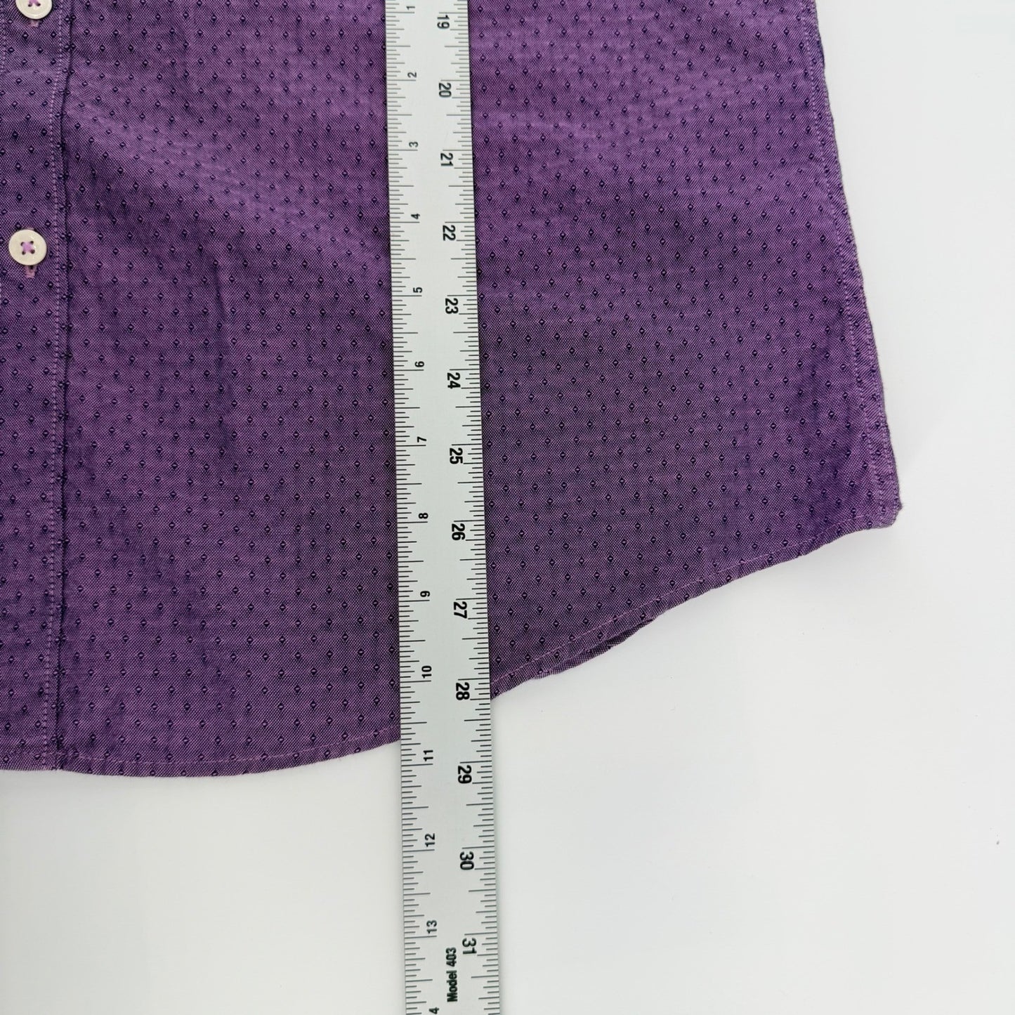Original Penguin Heritage Slim Fit Shirt Purple Dobby Button Down 16 34/35 L