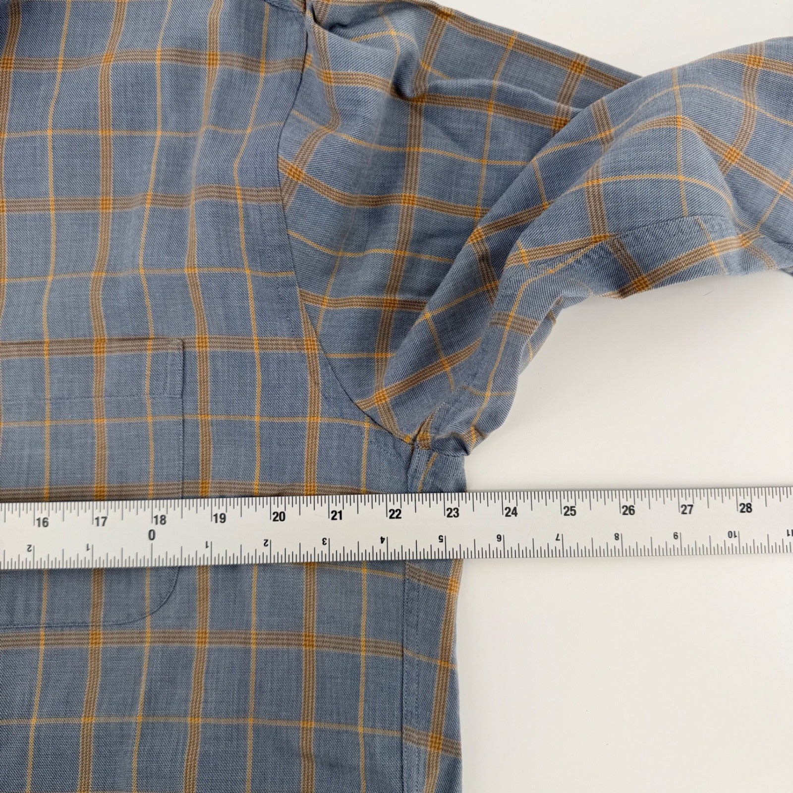 Brooks Brothers Brooksflannel Shirt Cotton Wool Plaid Blue Yellow M Mens