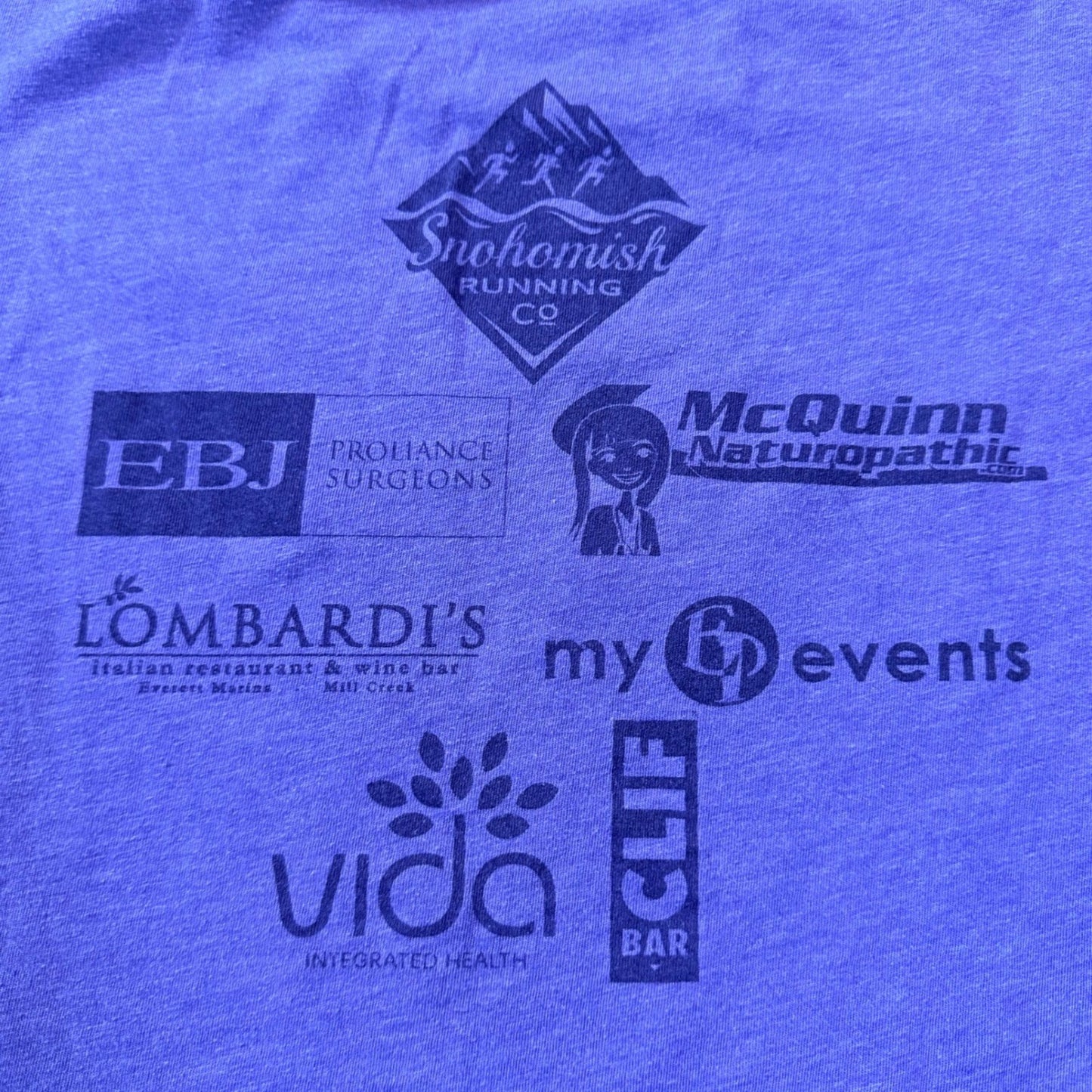 Snohomish Running Co Womens Run Graphic T-Shirt Purple S Soft Cotton Lightweight