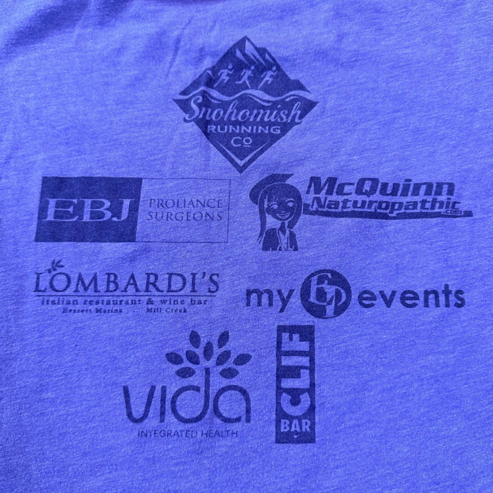 Snohomish Running Co Womens Run Graphic T-Shirt Purple S Soft Cotton Lightweight