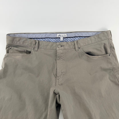 Peter Millar Crown 5-Pocket Pants Straight Leg Chino Golf Trousers 38 Grey Prep