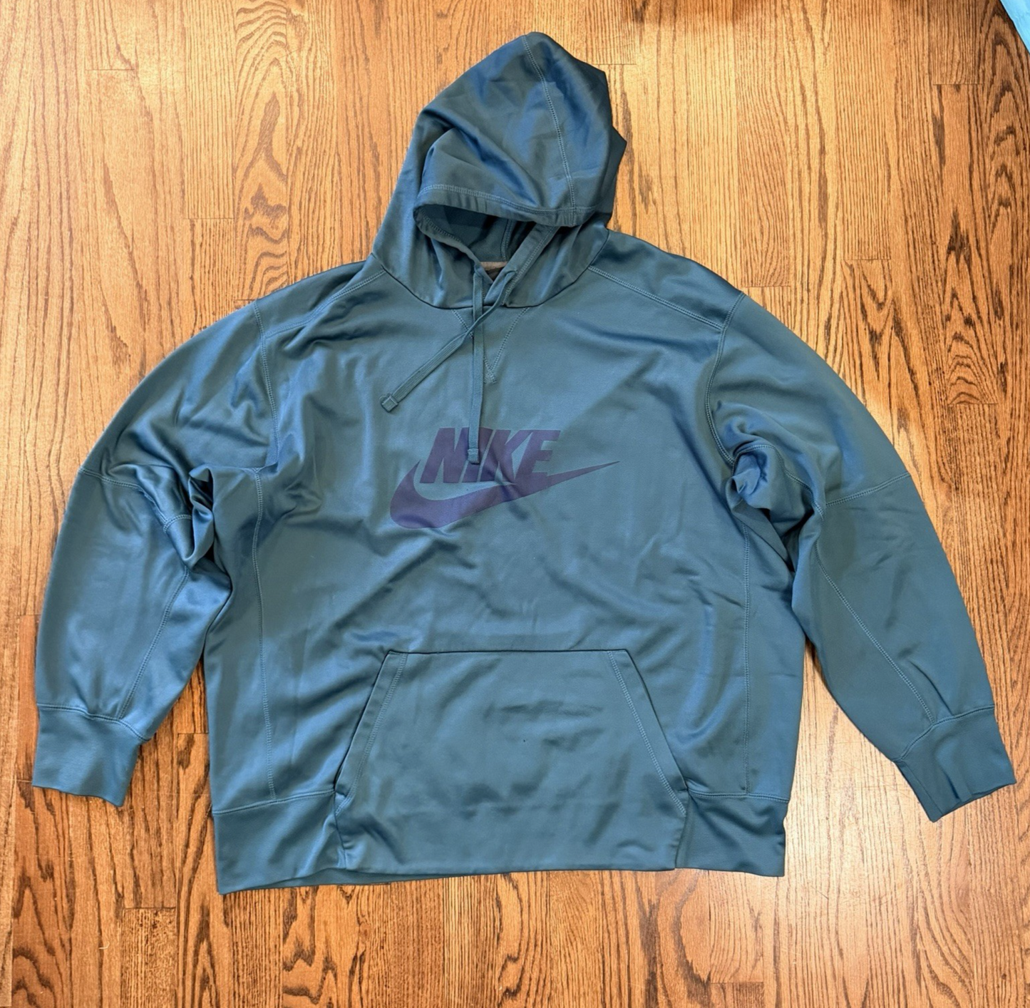 Nike Center Swoosh Teal Pullover Sweatshirt Lightweight Men's Size XXL