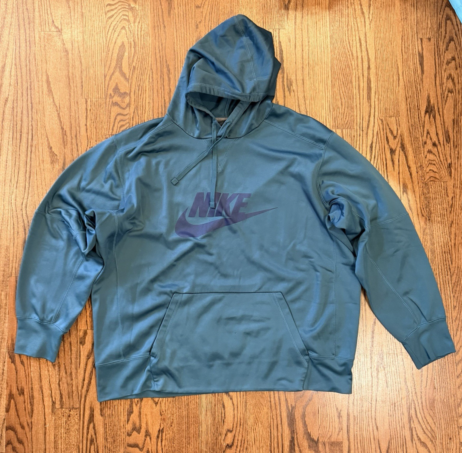 Nike Center Swoosh Teal Pullover Sweatshirt Lightweight Men's Size XXL