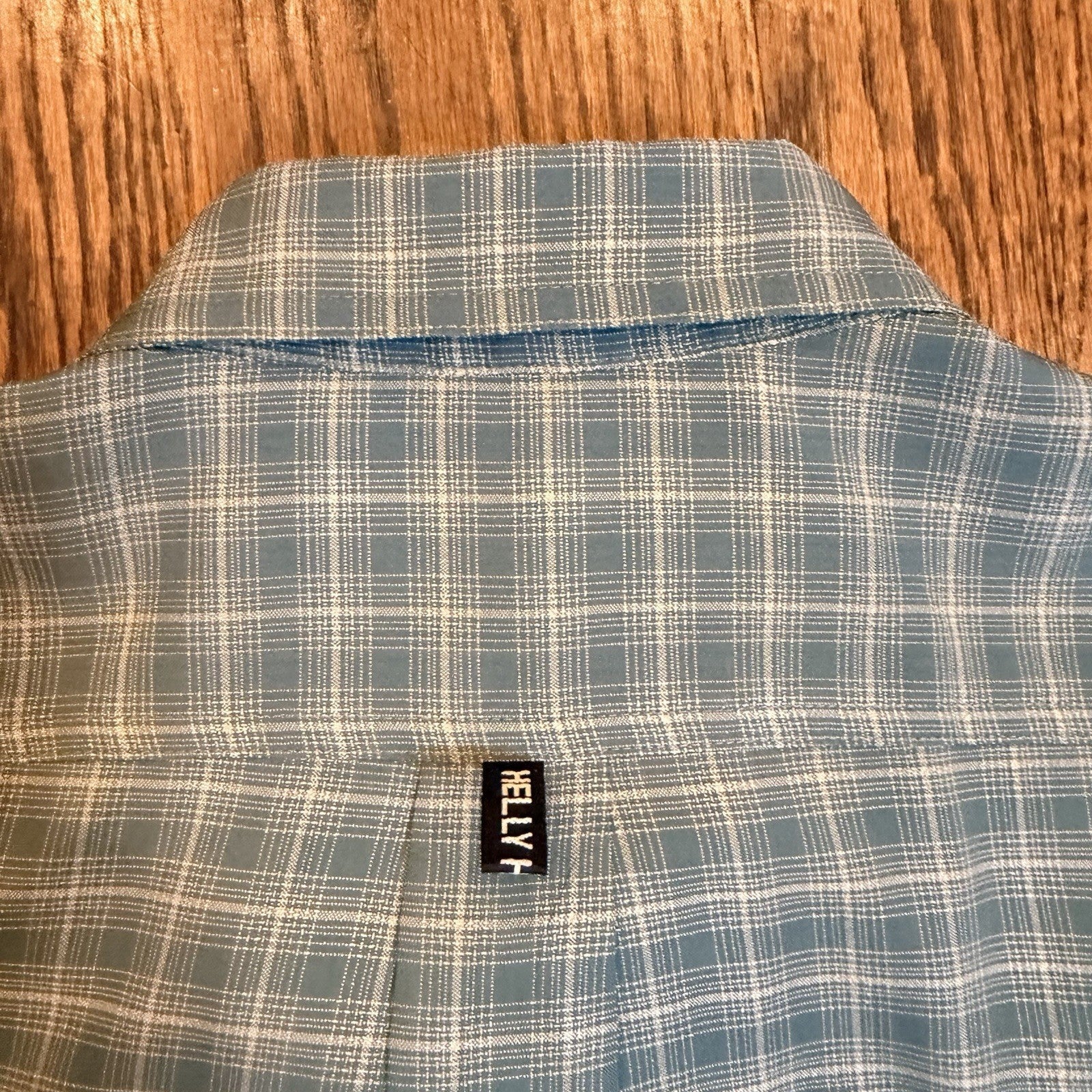 Helly Hansen Plaid Ventilated Hiking Fishing Shirt Large Blue L