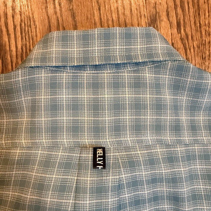 Helly Hansen Plaid Ventilated Hiking Fishing Shirt Large Blue L