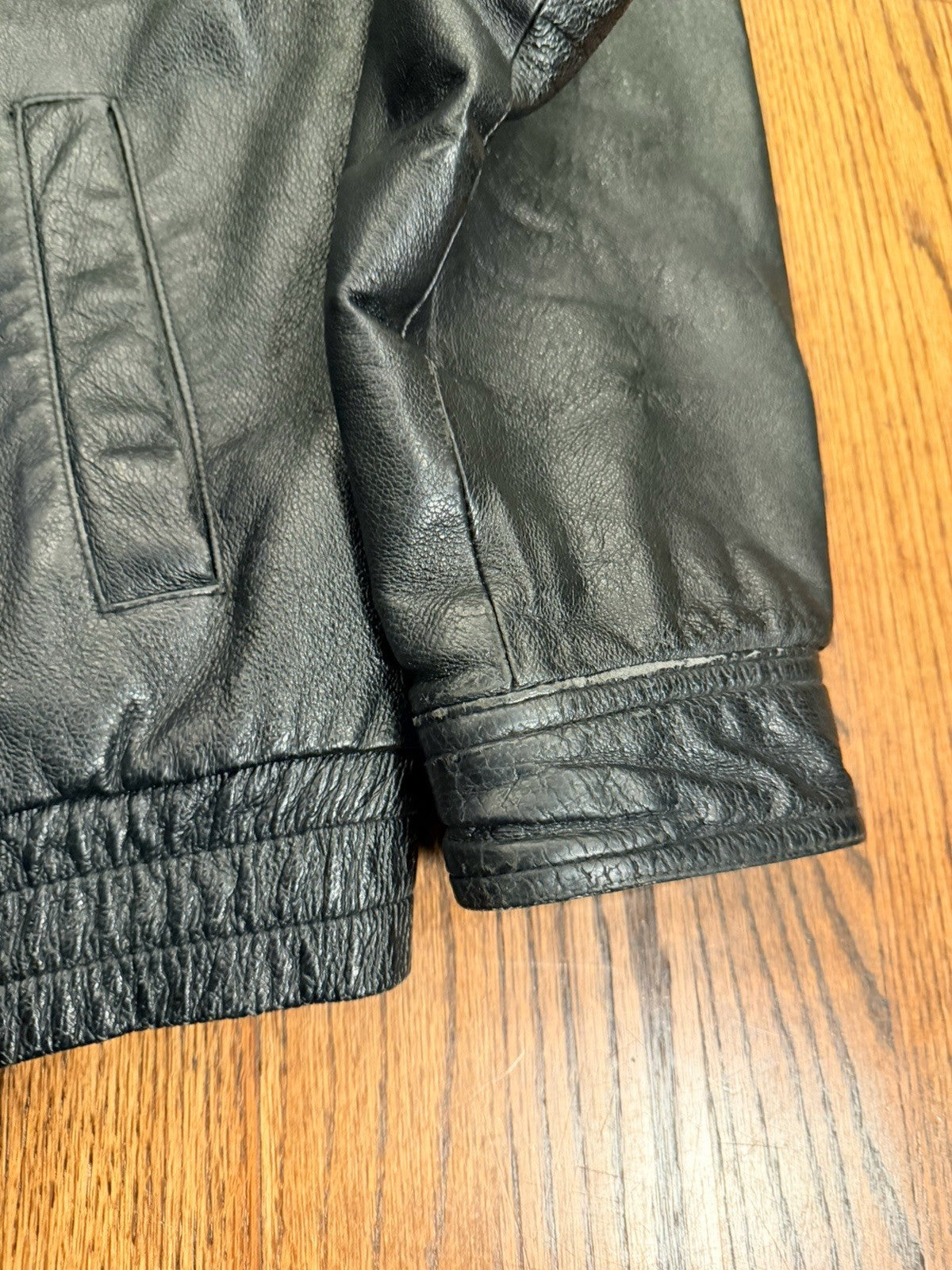 Men's Knightsbridge Leather Bomber Jacket Color Black Medium Genuine Leather
