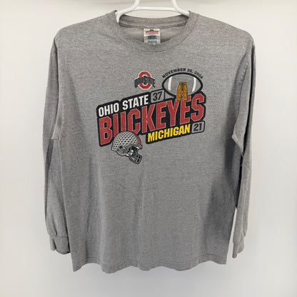 Alstyle Ohio State Buckeyes 2004 Michigan Victory Long Sleeve Shirt L Gray
