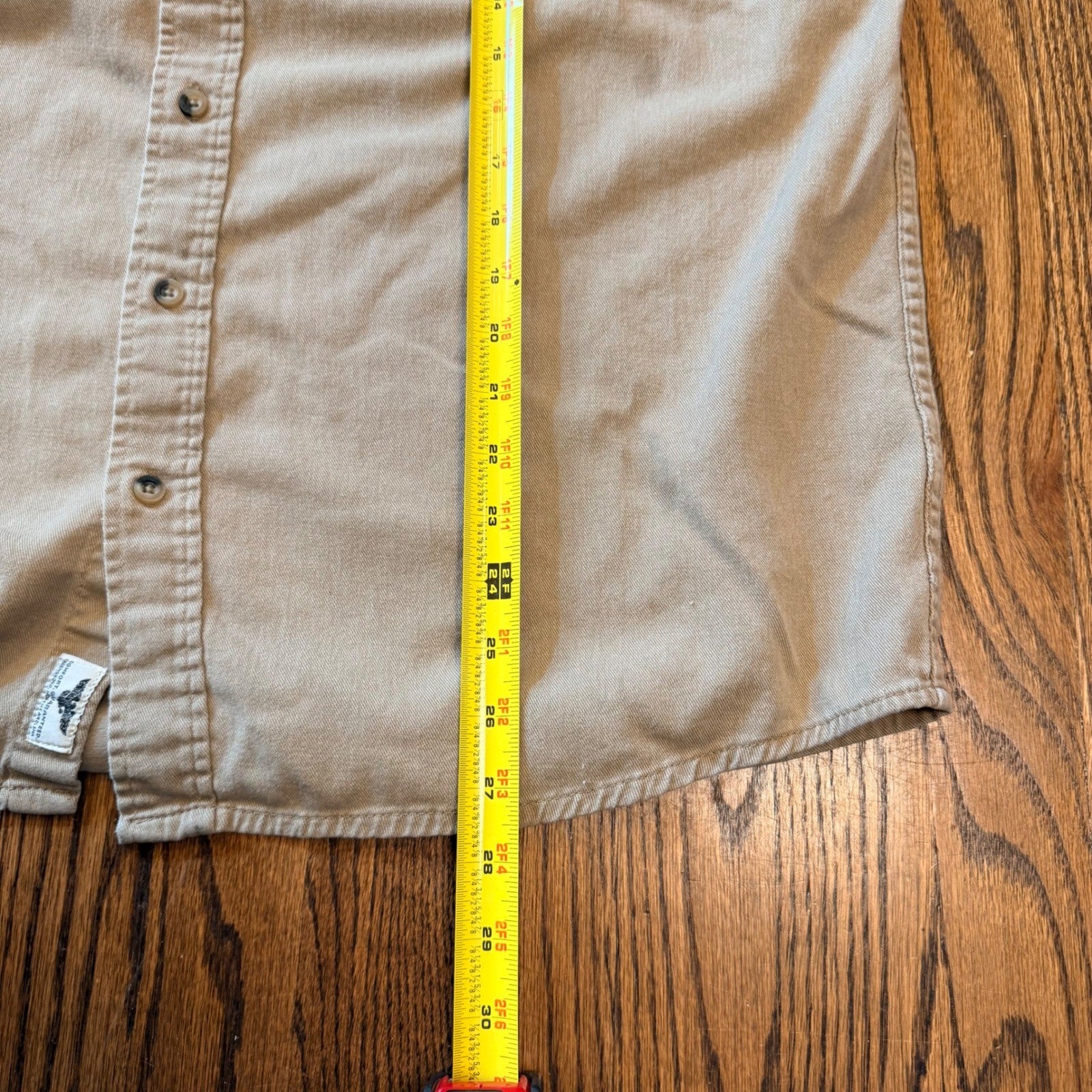 Wrangler Flex for Comfort Button Down Shirt Khaki Tan Large Mens Long Sleeve