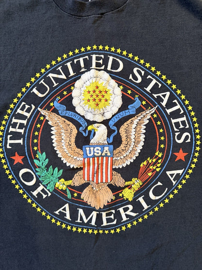 Vintage USA Seal Graphic Tee Single Stitch Made in USA XL 90s Bald Eagle Shirt