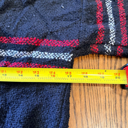Megalopolis Baja Hoodie Mexican Jerga Striped Pullover Small Black Red Beach
