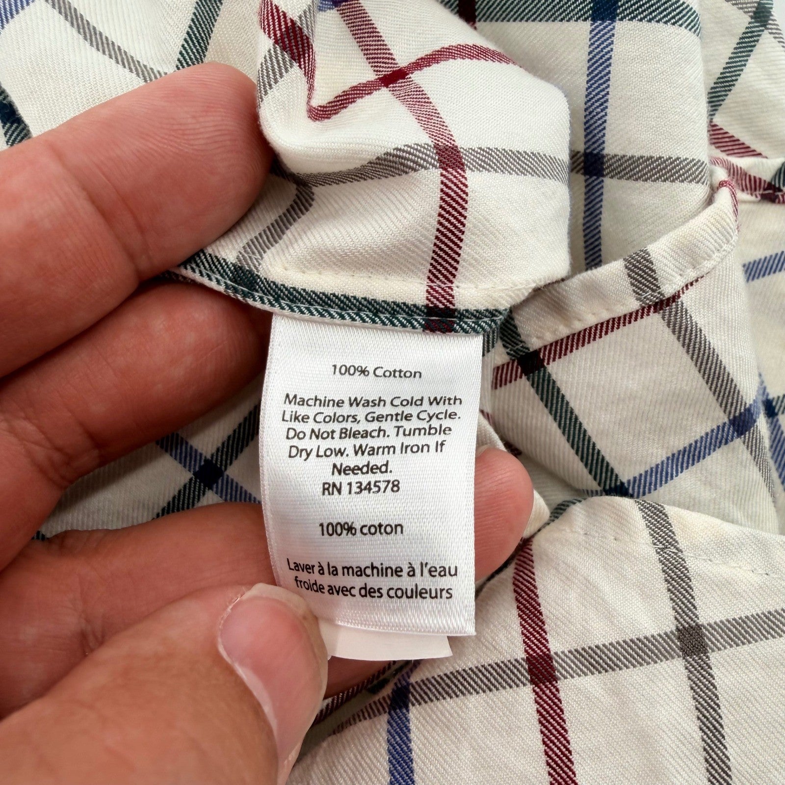 Vineyard Vines Murray Shirt Classic Fit Tattersall Plaid Button Down M White