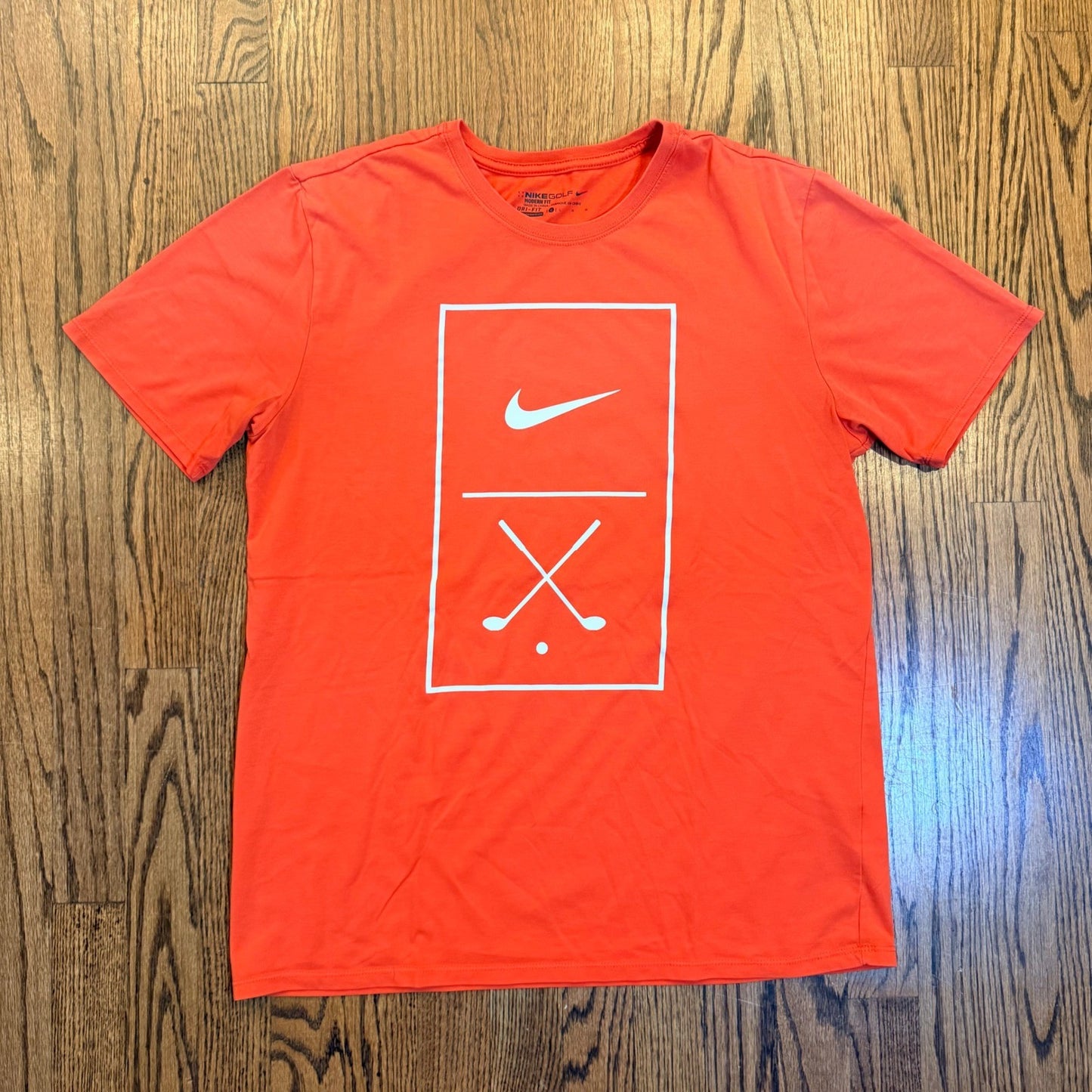 Nike Golf Modern Fit Dri-FIT Graphic T-Shirt Orange Large Crossed Clubs