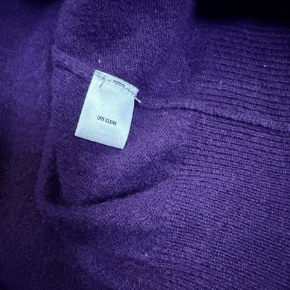 Club Room Estate Cashmere V-Neck Sweater 100% 2-Ply Knit Size M Purple