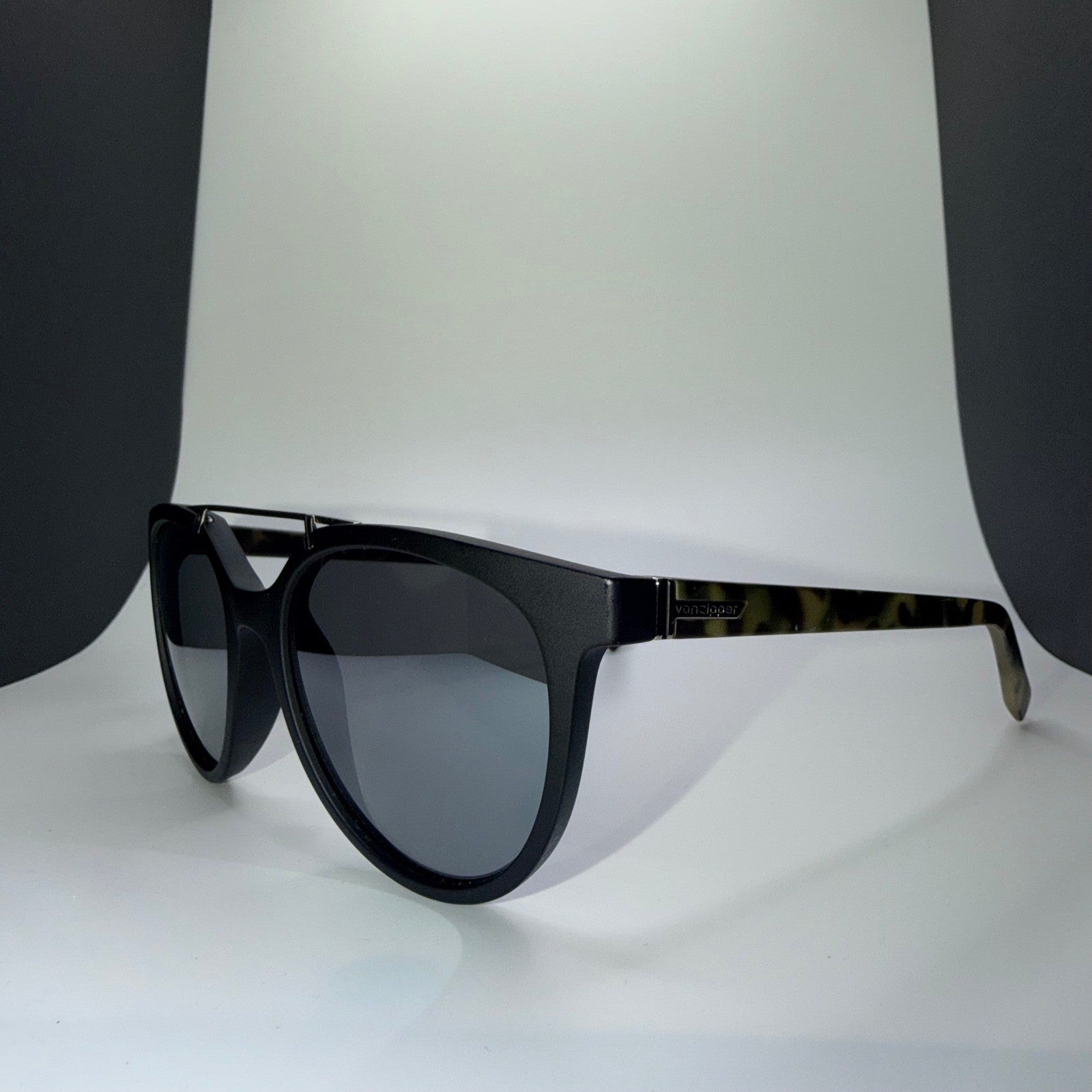 VonZipper Hitsville Sunglasses Camo Tortoise Double Bridge Matte Black Grey Lens