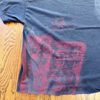 OG Abel Collection King Queen Skeleton Graphic Tee Cropped XL Faded Black