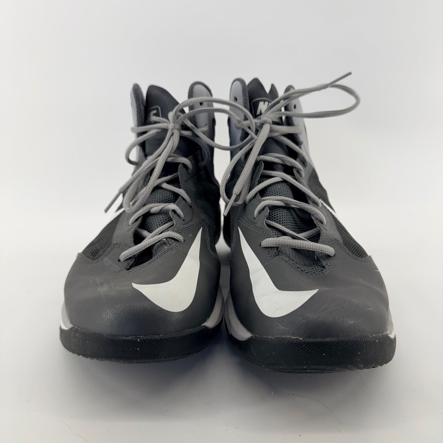 Nike Prime Hype DF Basketball Shoes High Top Athletic Sneakers 12 Grey White