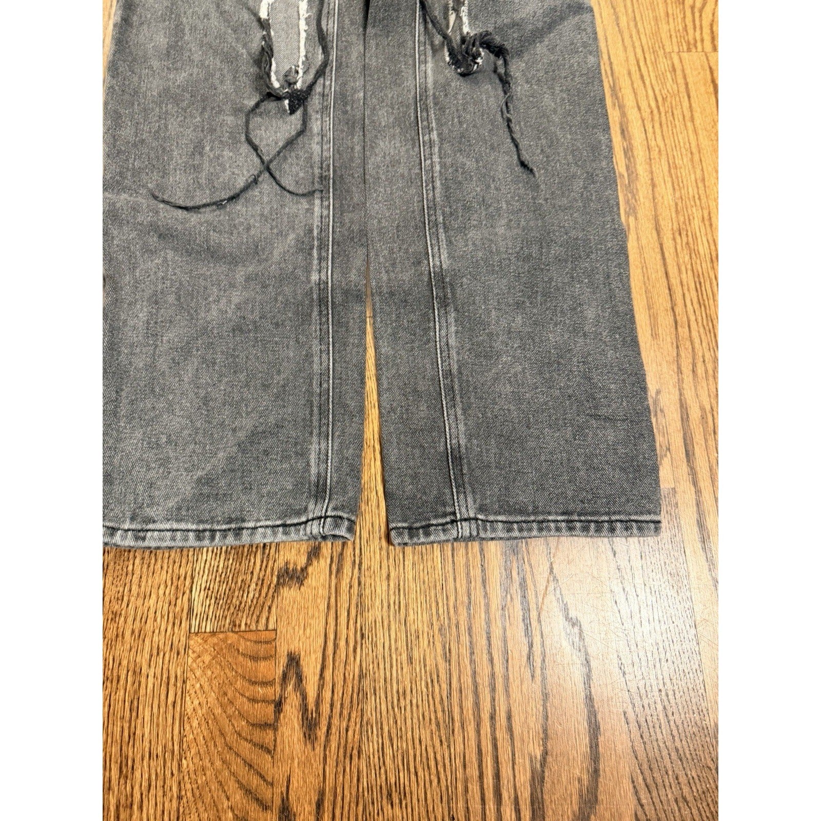 PacSun 90's Boyfriend Distressed High Rise Jeans 23 Washed Black Grey