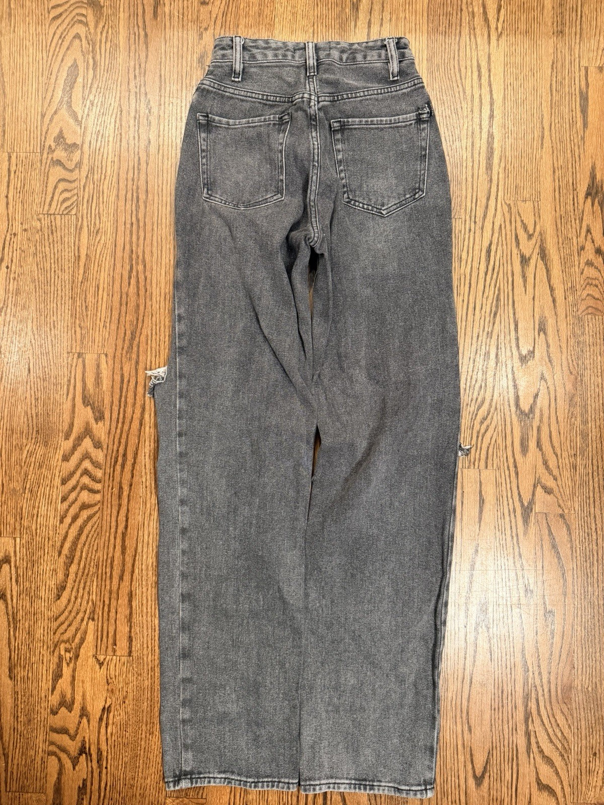PacSun Jeans Womens 23 Gray 90's Boyfriend Straight High Rise Ripped Acid Wash