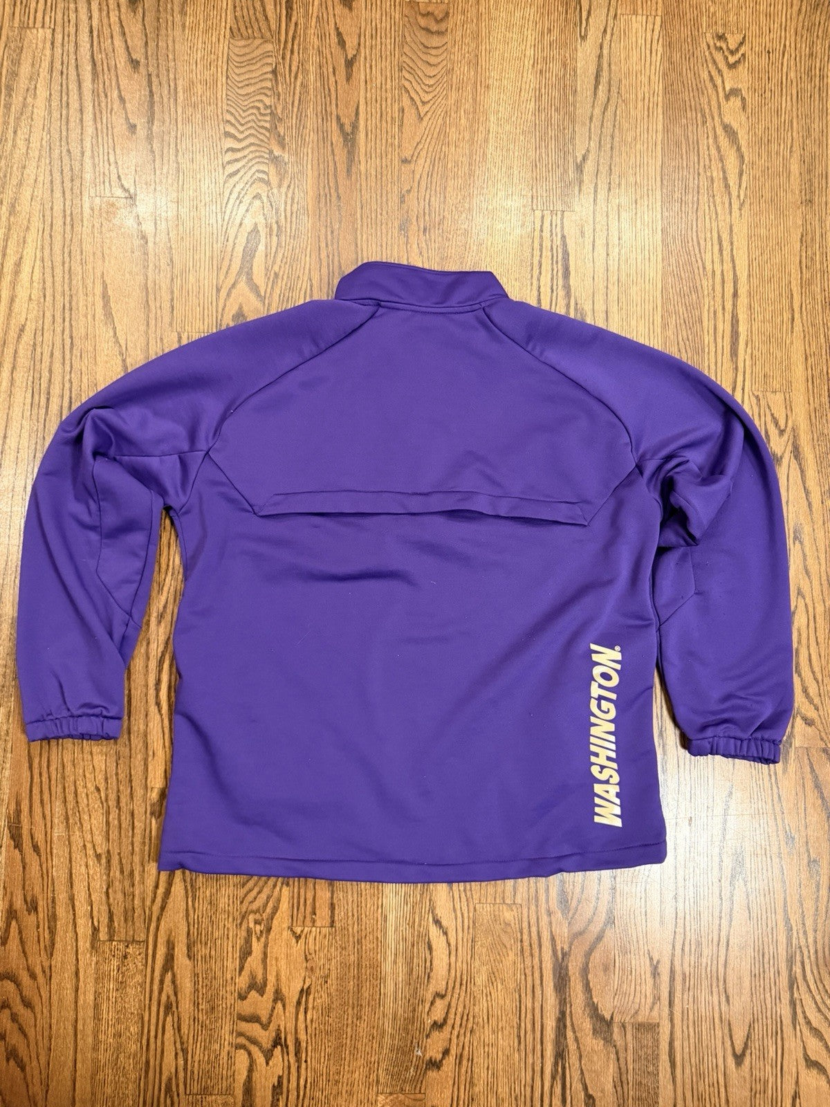 Washington Huskies Genuine Stuff 1/4 Zip Long Sleeve Pullover Men XL Purple