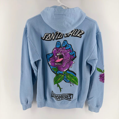 Broken Promises x Santa Cruz Screaming Rose Hoodie Light Blue Graphic S