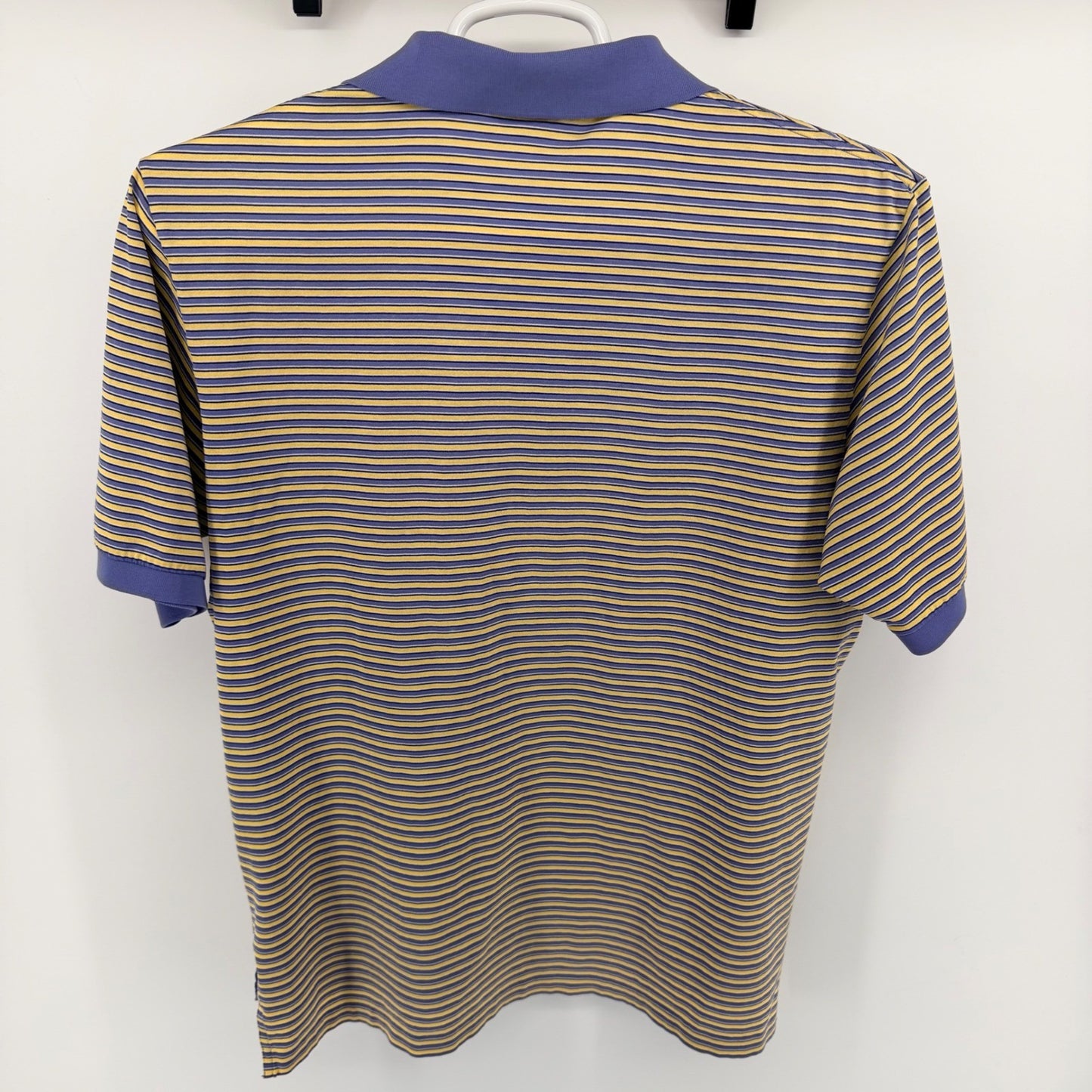 Polo Golf Ralph Lauren Striped Pima Cotton Polo Shirt Large Purple Yellow Mens