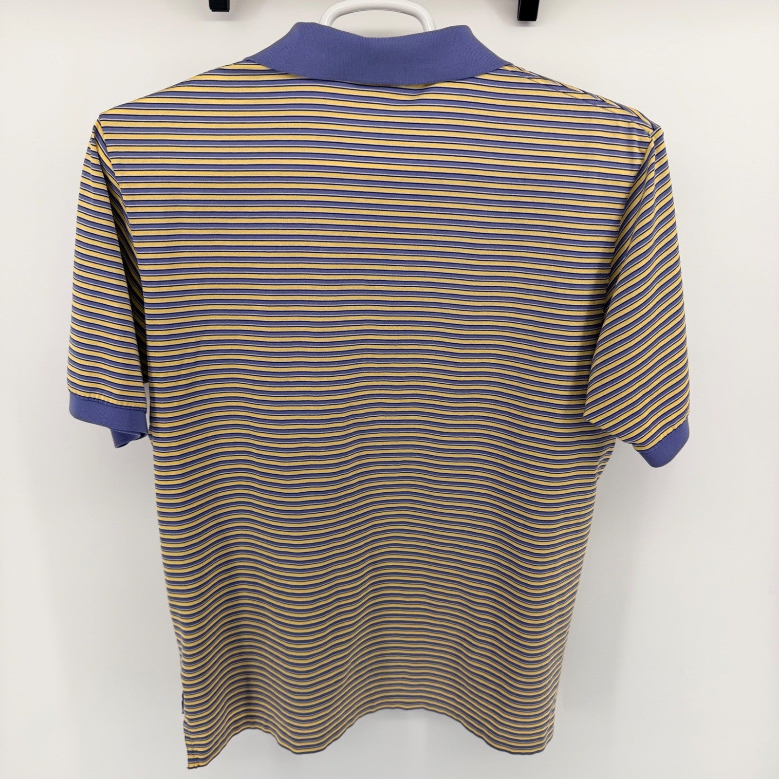 Polo Golf Ralph Lauren Striped Pima Cotton Polo Shirt Large Purple Yellow Mens