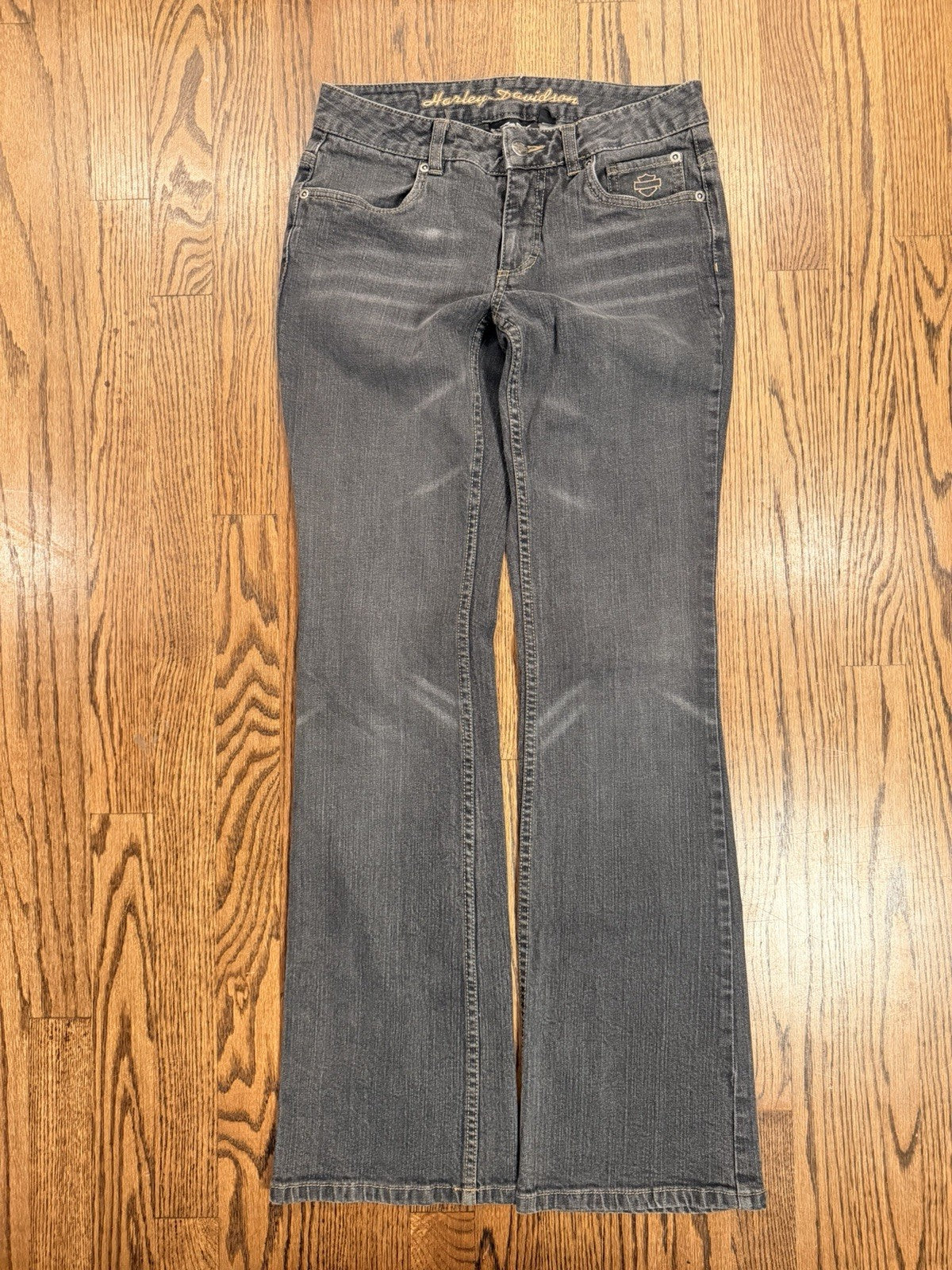 Harley-Davidson Women's Jeans Black Size 4 Long Stretch Bootcut