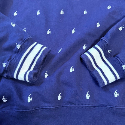 Rocawear Brooklyn's Own All Over Print Sweatshirt Large Navy Blue Crewneck NYC