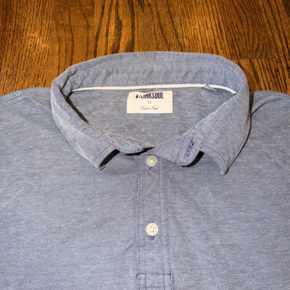 Linksoul Tempus Fugit Golf Polo Shirt Blue Heather Performance Mens Size M