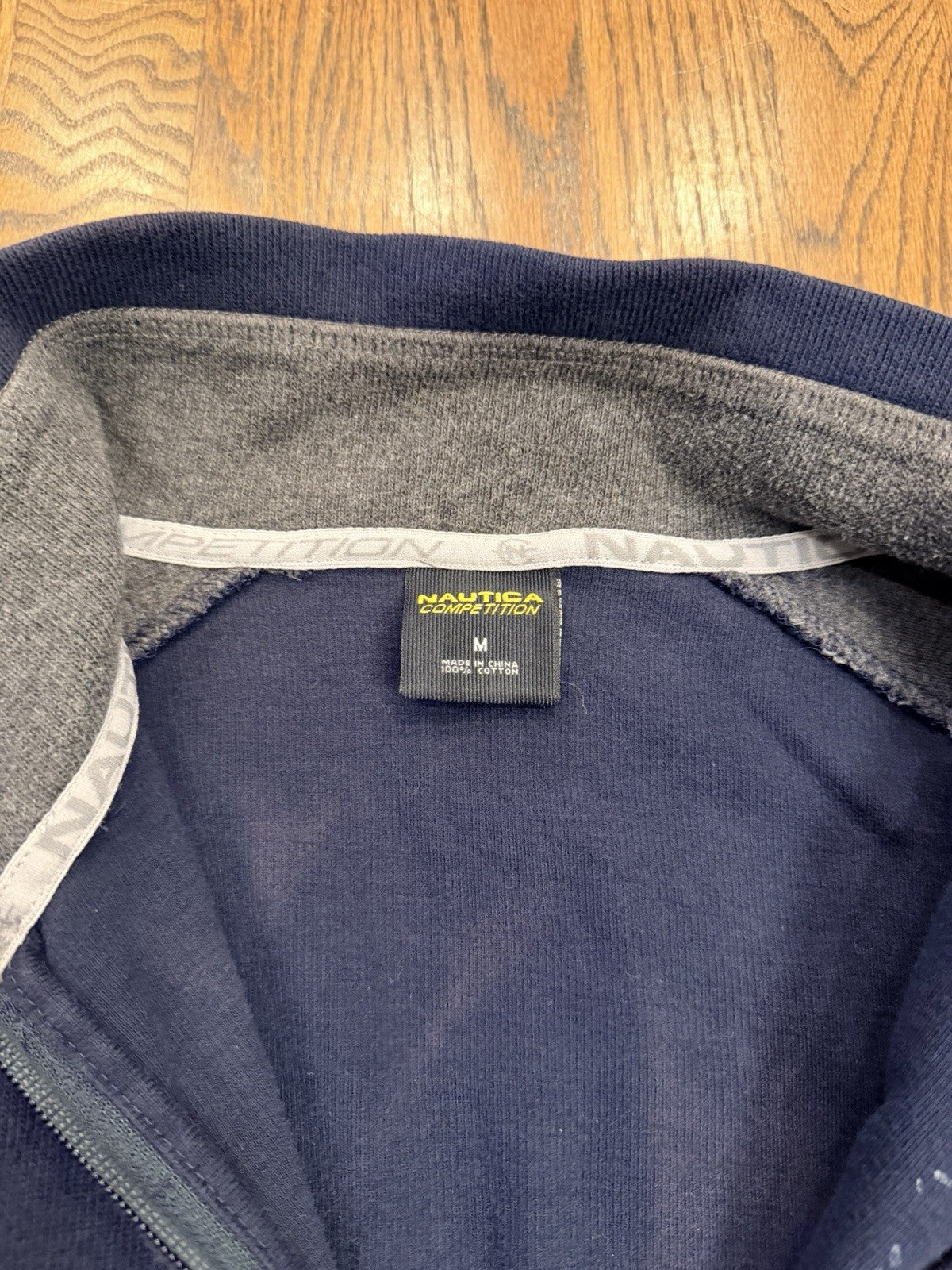 Nautica Competition Full Zip Jacket Navy Gray Size M