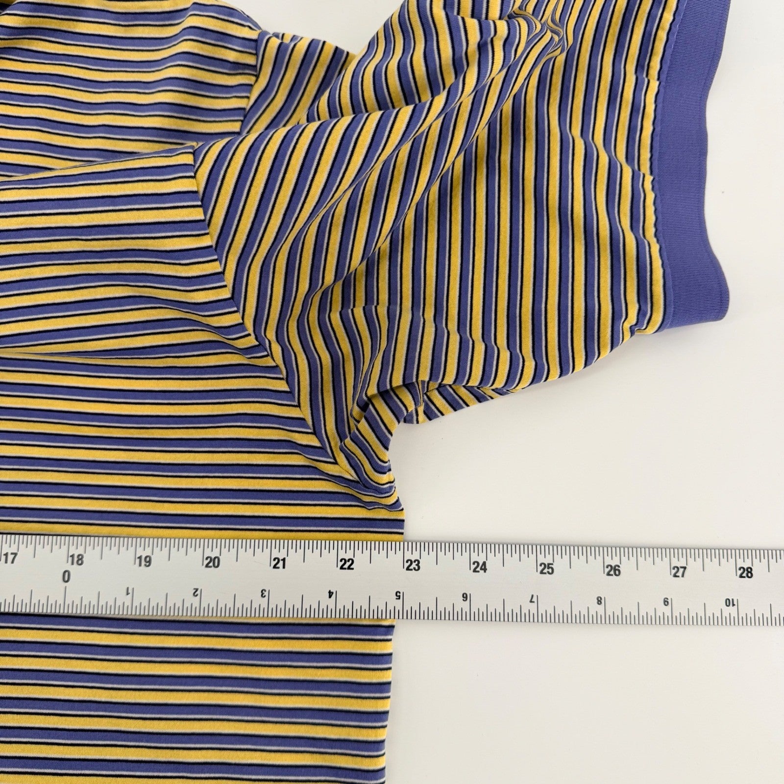 Polo Golf Ralph Lauren Striped Pima Cotton Polo Shirt Large Purple Yellow Mens