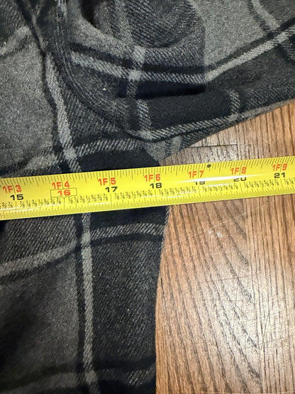 OLD NAVY Women's Gray and Black Plaid Double-Breasted Peacoat Jacket Size Medium