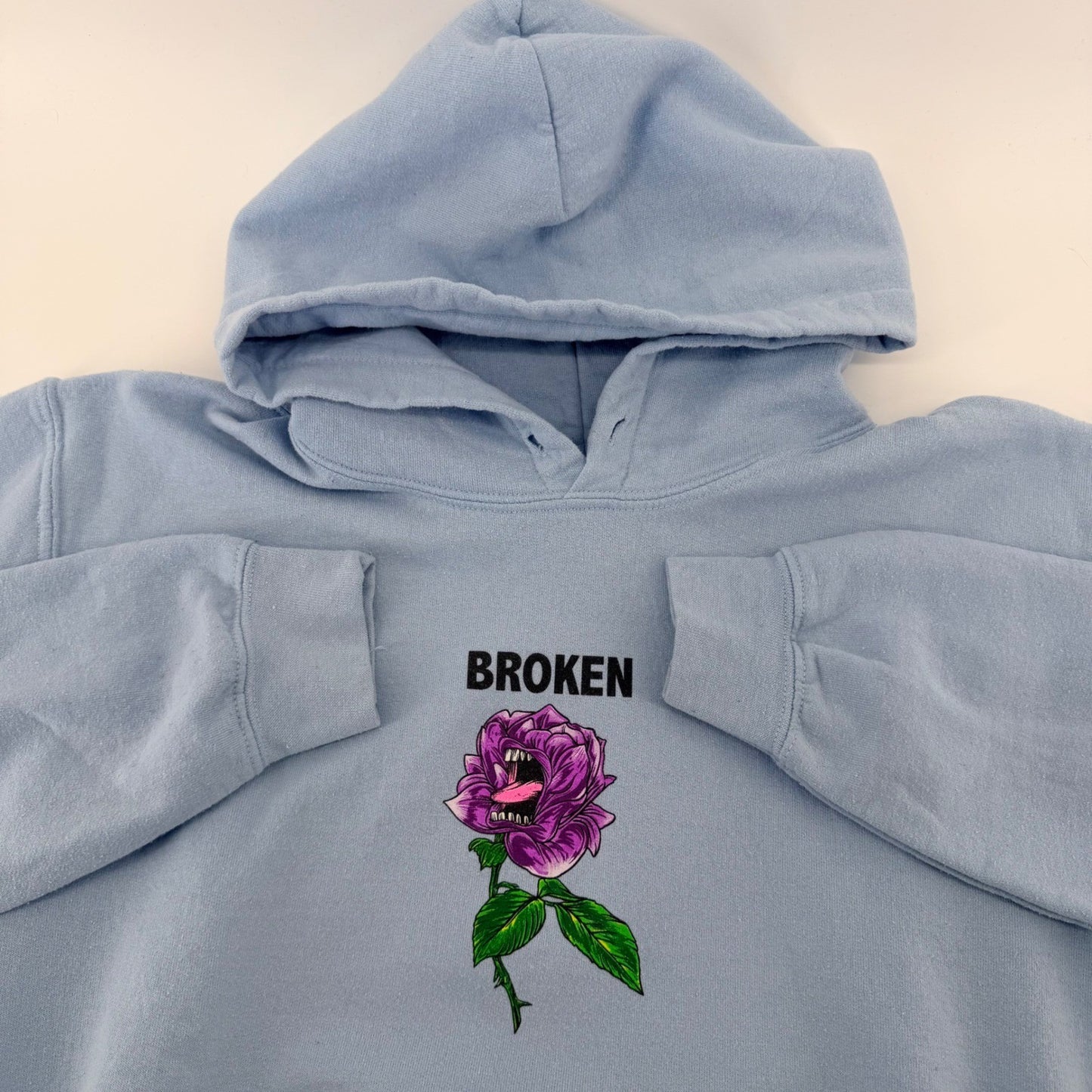 Broken Promises x Santa Cruz Screaming Rose Hoodie Light Blue Graphic S