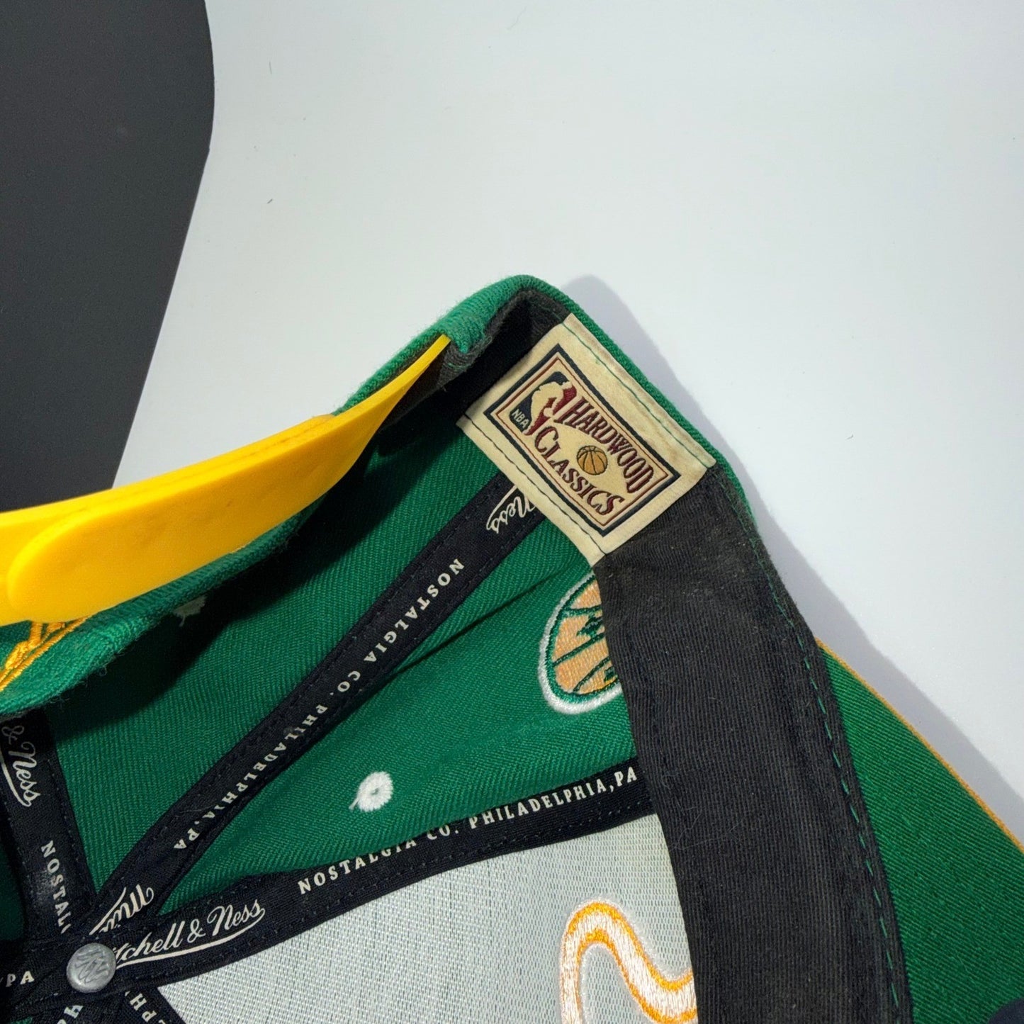 Mitchell & Ness Seattle Supersonics Snapback Hat Vintage 90s Green Yellow OS