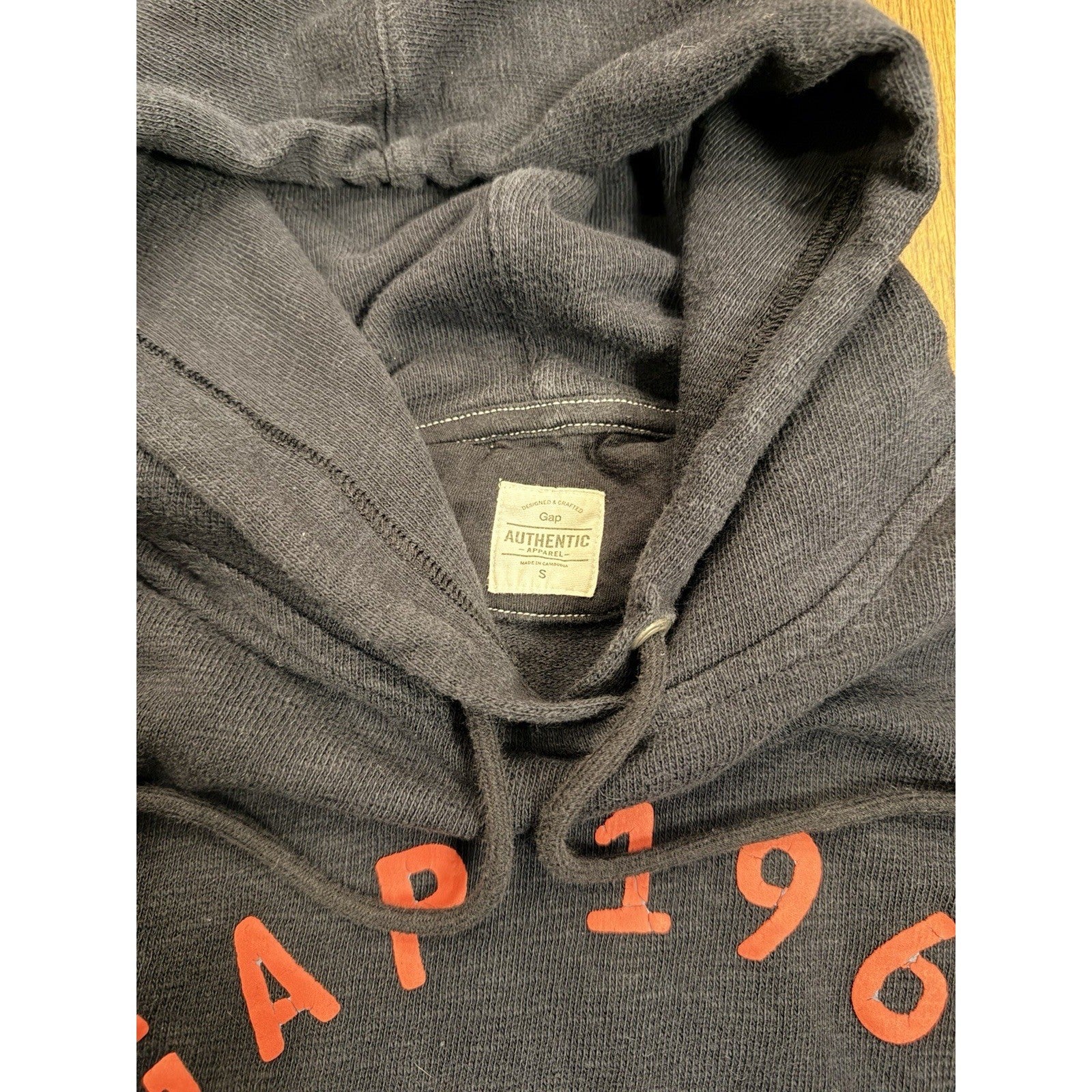 Gap 1969 Authentic Apparel Hoodie Graphic Pullover Small Navy Blue Spring