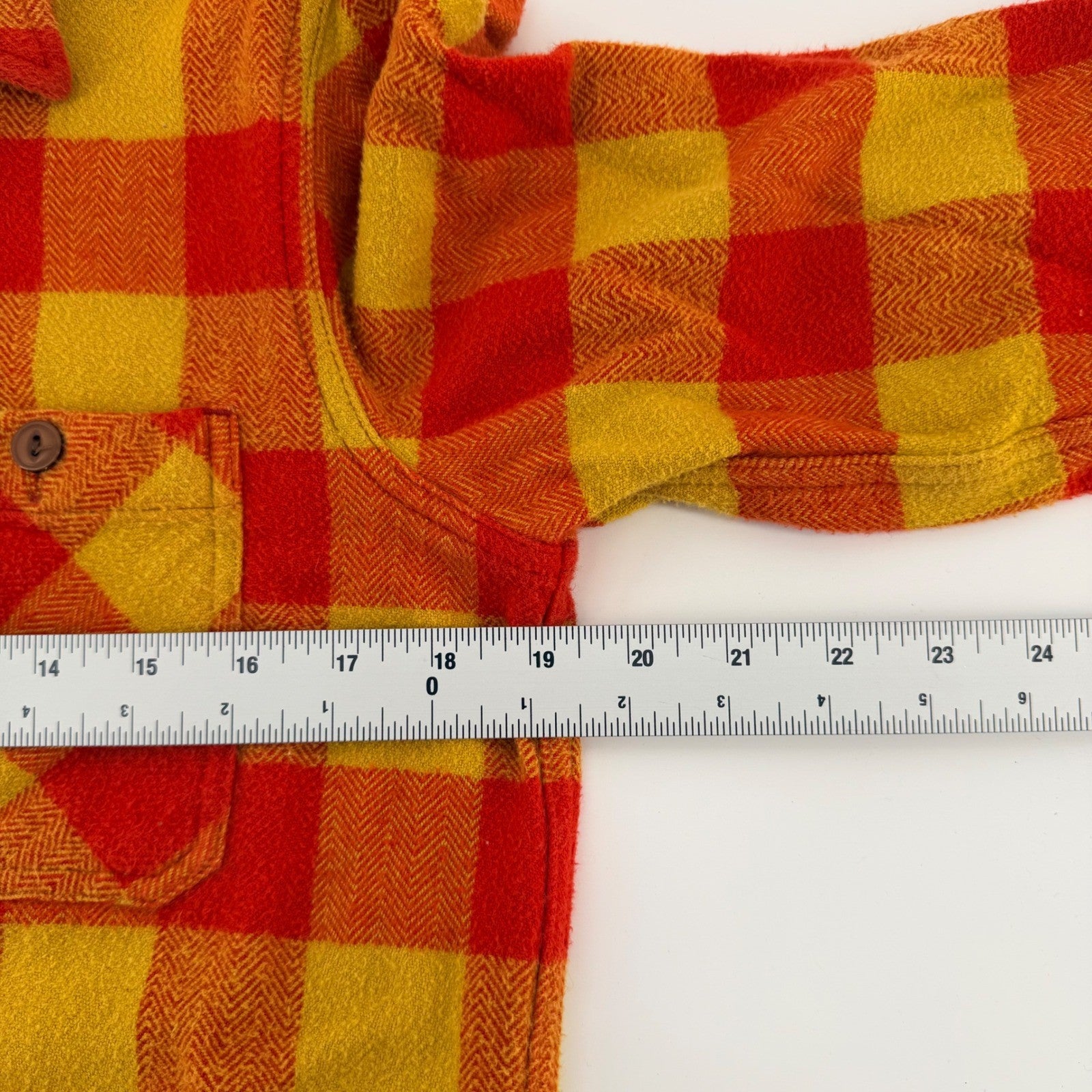 True Religion Plaid Flannel Button Down Shirt Orange Yellow Check Small Layering