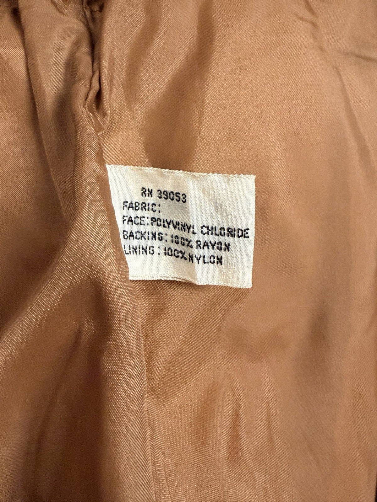 VTG Curly Top Polyvinyl Jacket Womens 11/12 Brown Belted Blazer 80s Urban Safari
