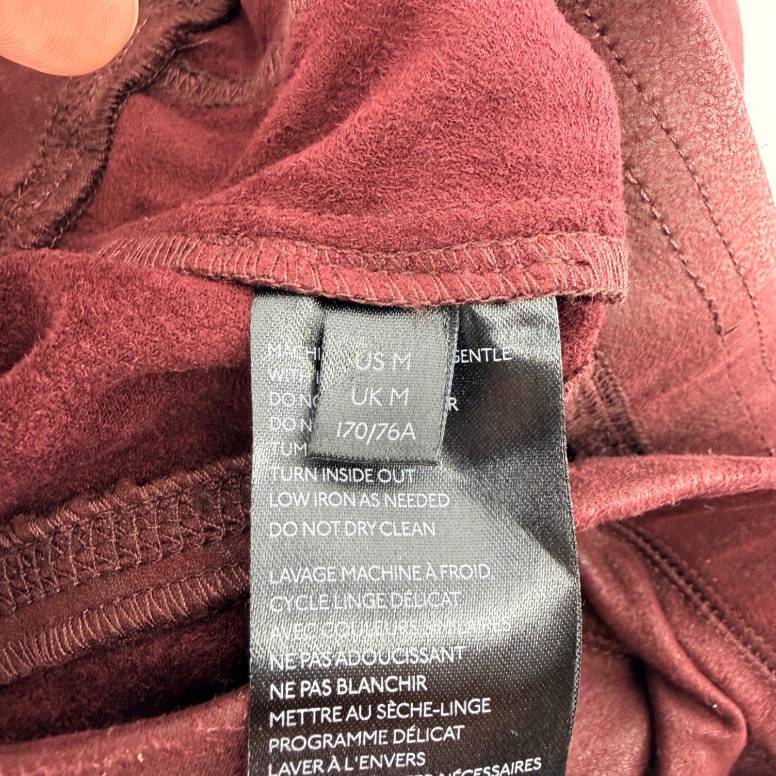 Free People Vegan Suede Moto Leggings Burgundy Wine High Rise Size M